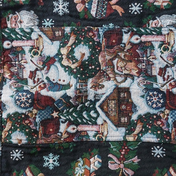 1990's Vintage Christmas Tapestry Vest Medium Large - Picture 9 of 17